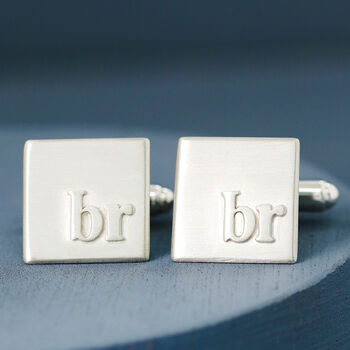 Sterling Silver Personalised Monogram Cufflinks, 2 of 12