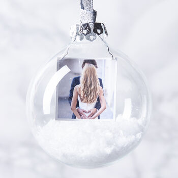 Personalised Mr And Mrs Snow Globe Bauble, 2 of 3