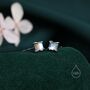 Sterling Silver Moonstone Square Stud Earrings, thumbnail 4 of 10