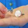 Personalised Secret Message Solid Circle Disc Cufflinks, thumbnail 2 of 11