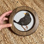 Blackbird Hand Embroidered Artwork Oak Frame, thumbnail 1 of 5