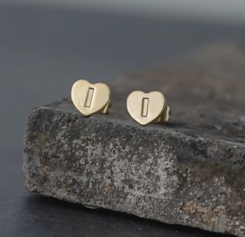 Heart Letter Initial Stainless Steel Stud Earring, 11 of 12