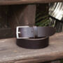 Men's Dark Brown Leather Belt English Leather Made In The UK, thumbnail 2 of 5