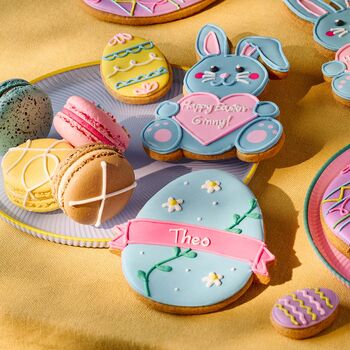 Vegan Personalised Floral Easter Egg Iced Biscuit Letterbox Gift, 2 of 12
