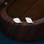 Sterling Silver Tiny Leaf Stud Earrings, thumbnail 1 of 12