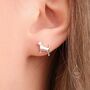 Sterling Silver Tiny Beagle Dog Stud Earrings, thumbnail 5 of 11