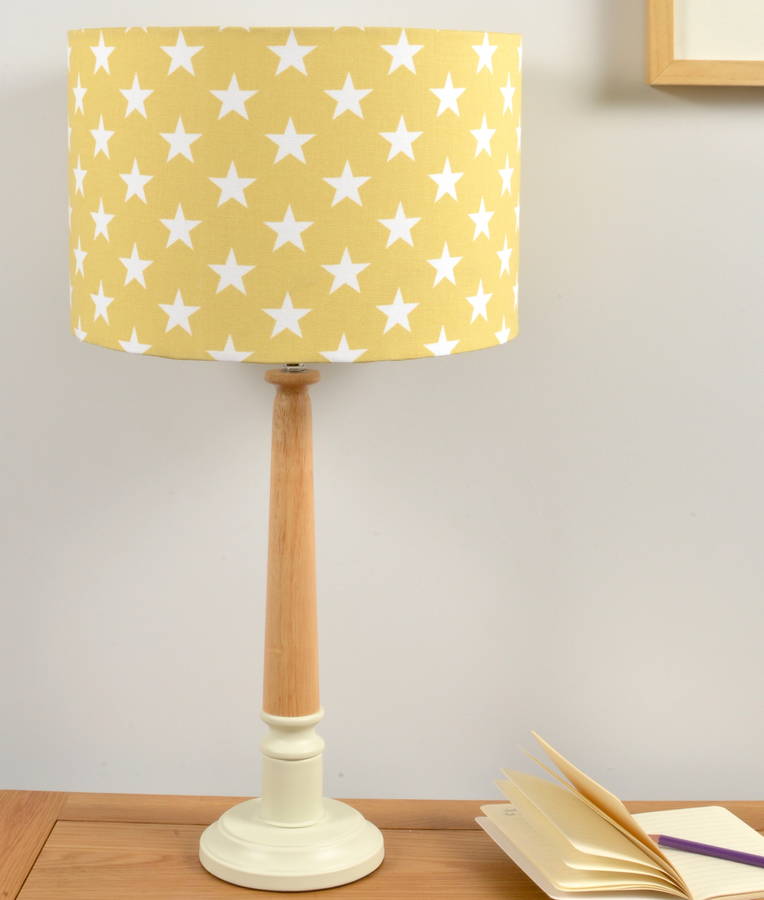 Yellow Stars Wooden Table Lamp By Hunkydory Home ...