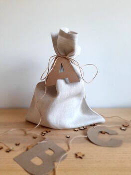 Initial Tag Linen Gift Sack, 3 of 5