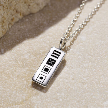 Family Signal Flags Engraved Tag Necklace, 3 of 7