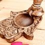 Handmade Mango Wood Backflow Hamsa Hand Incense Holder, thumbnail 5 of 5