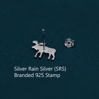 Moose Stud Earrings In Sterling Silver, 7 of 12