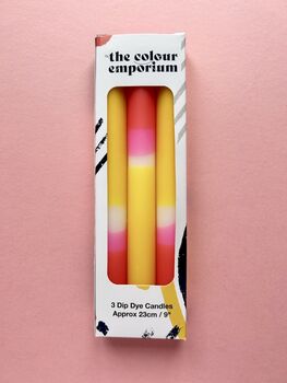 'Fruit Salad' Dip Dye Dinner Candle Trio, 3 of 6