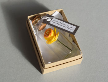 Tiny Paper Daffodil In A Bottle With Personalised Tag, 4 of 7