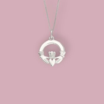 Sterling Silver Claddagh Necklace, 10 of 12