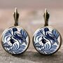 Porcelain Bird Earrings French Vintage Charm, thumbnail 3 of 6