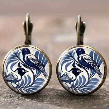 Porcelain Bird Earrings French Vintage Charm, 3 of 6