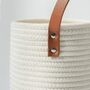 Pack Of Two Modern White Cotton Rope Hanging Baskets, thumbnail 4 of 4
