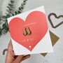 Love Heart Penguin Couple Wooden Christmas Card, thumbnail 1 of 3