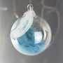 Personalised Feather Glass Christmas Bauble, thumbnail 1 of 3