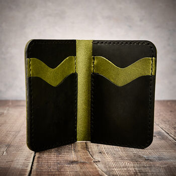 Personalised Bespoke Leather Mens Vertical Card Wallet, 7 of 12