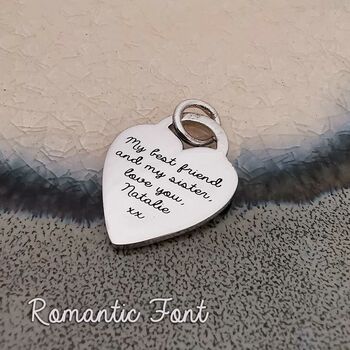 Heart Tag Personalised Silver Charm, 4 of 9