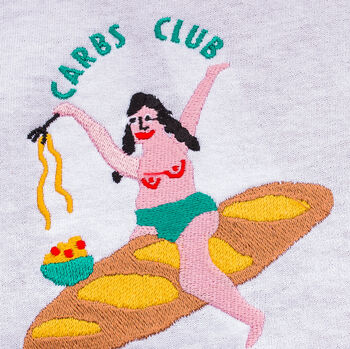 Carbs Club Embroidered T Shirt, 4 of 10