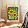 Sunflower Floral Print For Joy And Happiness, thumbnail 1 of 7