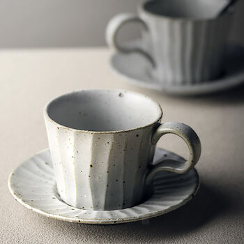 Handmade Ceramic Cup And Saucer Sandy, 5 of 5