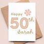 Personalised Flower Birthday Card 40th, 50th, 60th, 70th, 80th, 90th Mum, Daughter, Sister, Grandmother, thumbnail 1 of 6