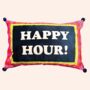 'Happy Hour’ Velvet Pillow – Bring The Bar Home, thumbnail 1 of 4