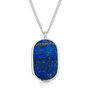 Men's Large Lapis Dog Tag Locket 925 Silver, thumbnail 1 of 7