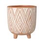 Diamond Patterned Terracotta Footed Plant Pot, thumbnail 2 of 5