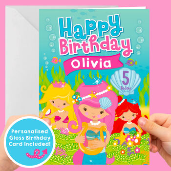 Mermaids Extra Large Deluxe Square Birthday Gift Box, 7 of 12