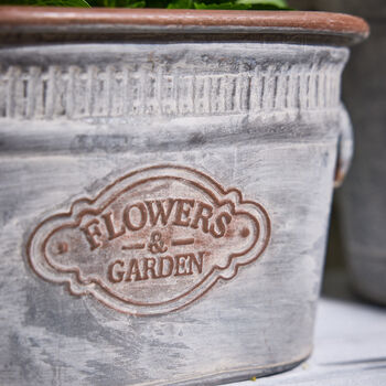 Flowers And Garden Metal Planter Tub, 3 of 4