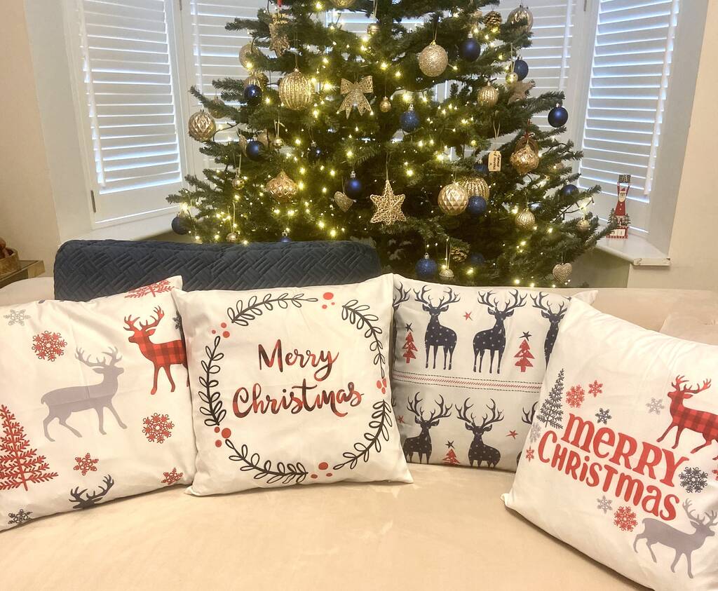 Set Of Four Festive Cushion Covers By Velea
