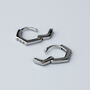 Sterling Silver Hexagonal Huggie Hoop Earrings, thumbnail 6 of 9