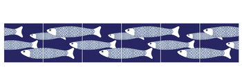 Ocean Shoal Border Tile Navy Blue Large Scale, 3 of 11