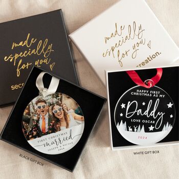 Personalised First Christmas As Wife Bauble With Photo, 2 of 5