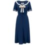 Patti Dress In French Navy Vintage 1940s Style, thumbnail 1 of 2