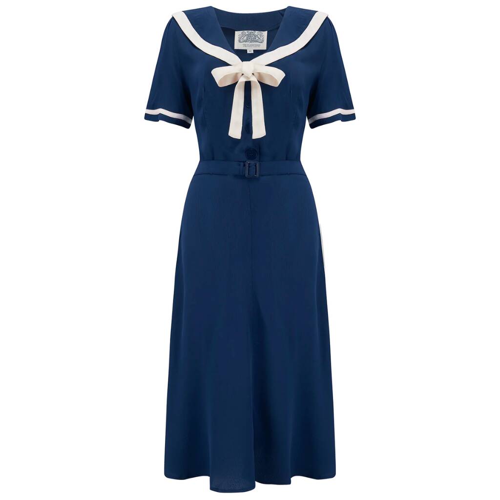 Patti Dress In French Navy Vintage 1940s Style By The Seamstress of ...