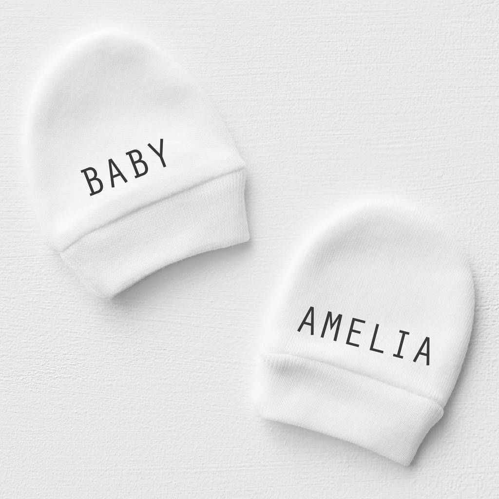 New Baby Personalised Mittens, 1 of 2