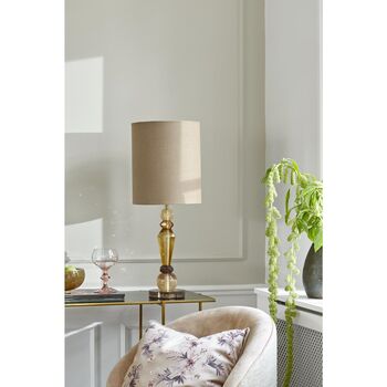 Caia Matcha Glass Lamp With Army Shade, 2 of 2