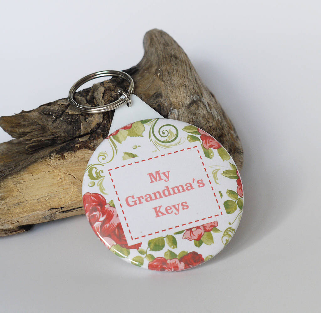 Personalised Floral Grandma Keyring By Andrea Fays