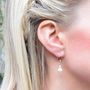 Rose Gold Plated Crystal And Pearl Earrings, thumbnail 2 of 4