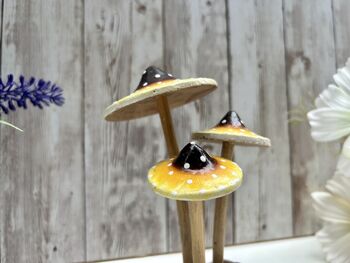 Psychedelic Yellow Amanita Mushroom Sculpture Small, 8 of 12