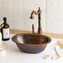 Solid Copper Undermount Or Vessel Sink For Kitchen And Bathroom, 400 Mm Diameter, thumbnail 9 of 9