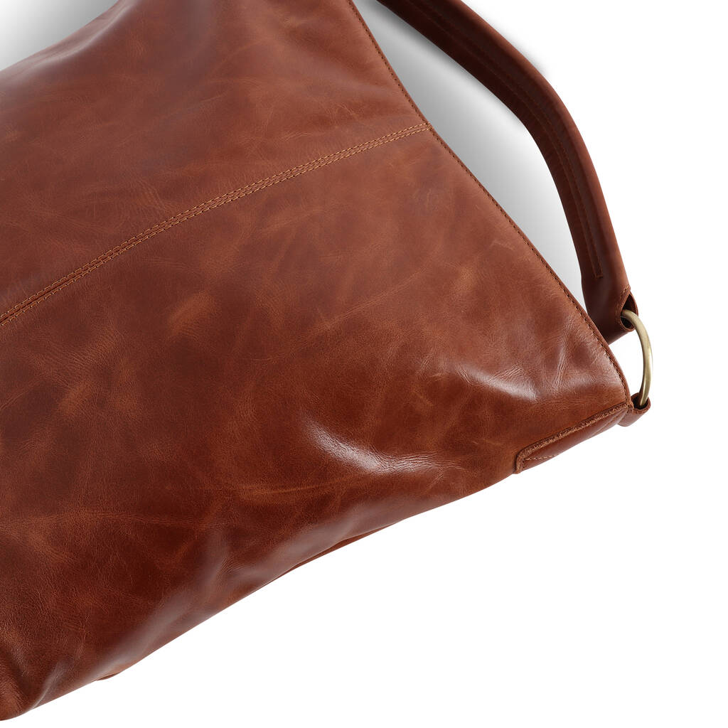 Leather Shoulder Bag, Distressed Tan By The Leather Store