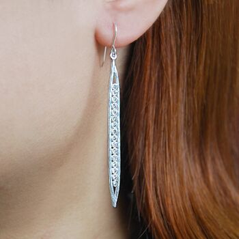 White Topaz Sterling Silver Pod Pendant, 3 of 6