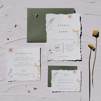 Pressed Flowers Wedding Invitation Suite, 4 of 12