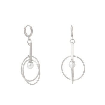 Double Circle Hoop Earring With Pearl, 3 of 4